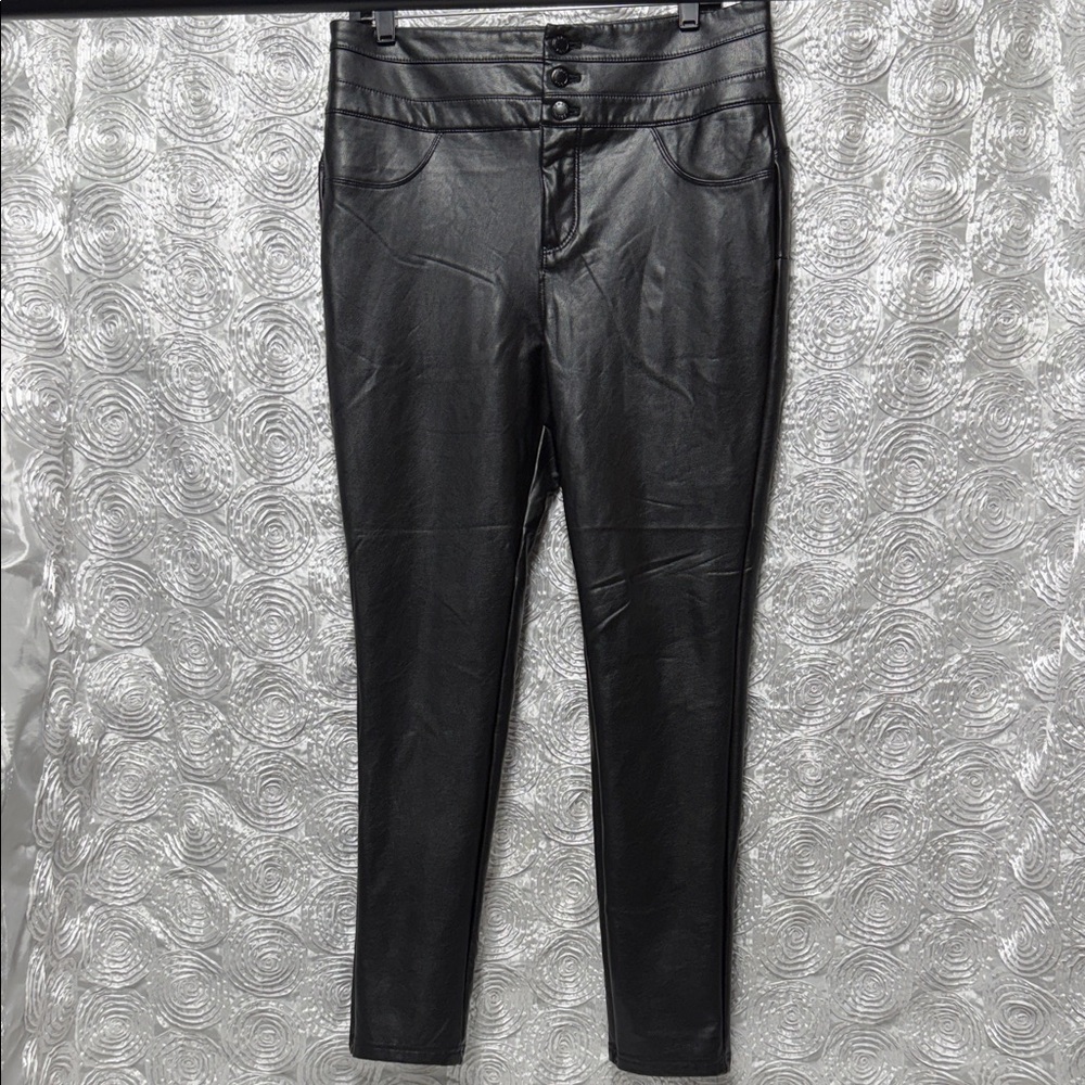 Black Faux Leather Pants By BBJ Los Angeles 13/31